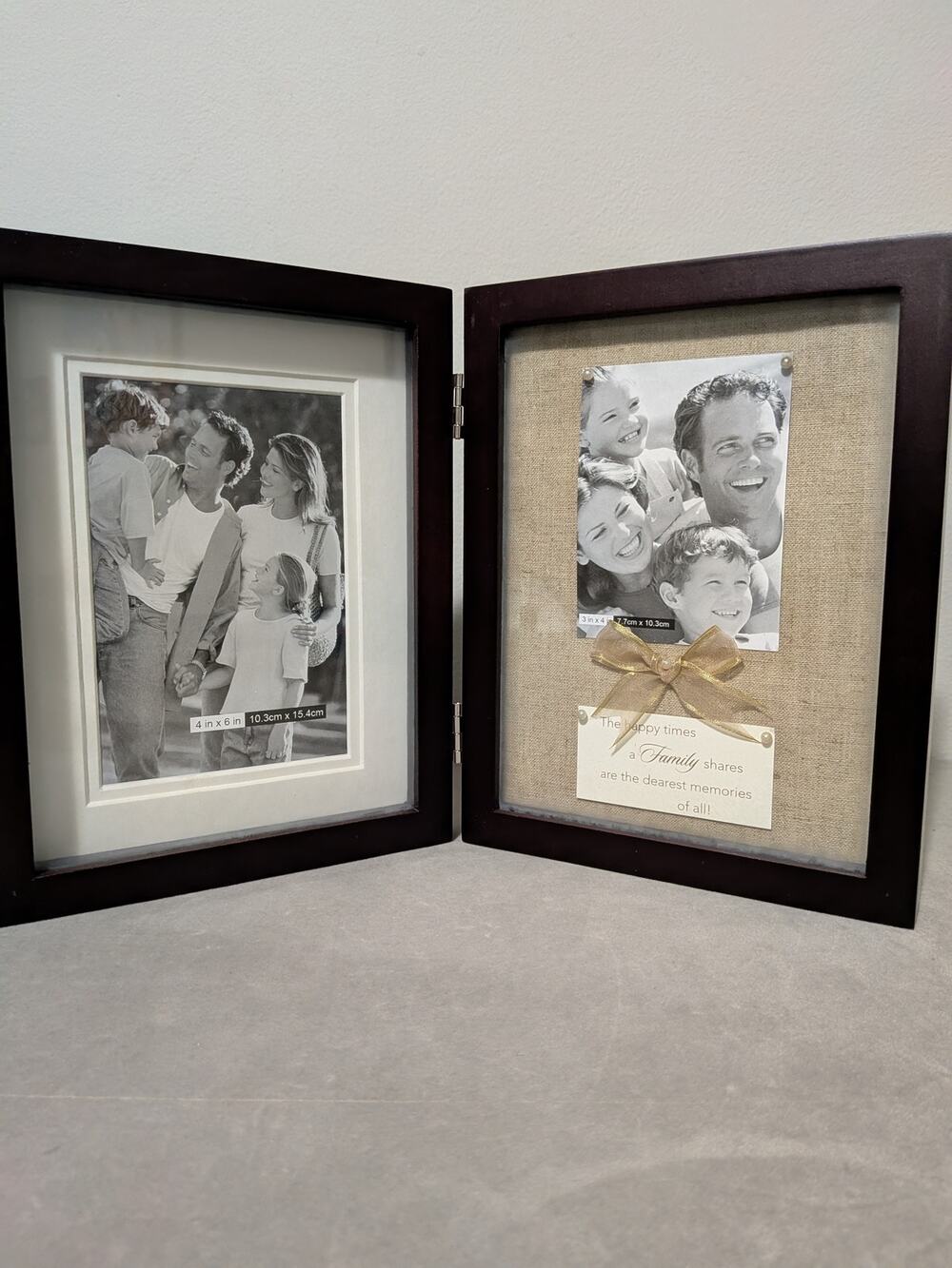 NIB American Greetings Special Memories Hinged Photo Frame & Shadow Box Burlap